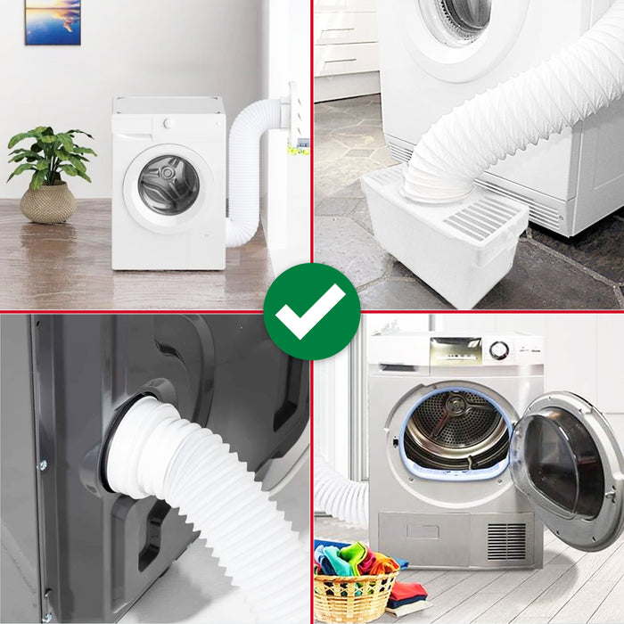 Universal Insulated Vent Hose Flexible PVC Aluminium Foil Lined Duct Outlet Pipe (4" x 2.5m)