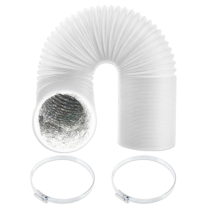 Universal Cooker Hood Extractor Vent Hose 5" x 2.5m PVC Aluminium Foil Insulated Duct Outlet Pipe + Clamp Clips
