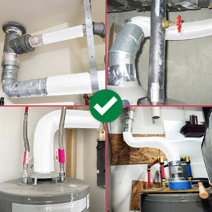 Universal Insulated Vent Hose Flexible PVC Aluminium Foil Lined Duct Outlet Pipe (4" x 2.5m)