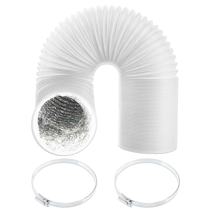 AC Duct Hose for Daewoo Air Con 6" Aluminium Foil Insulated PVC Flexible Vent Pipe 152mm 3 Metre + Clips x 2