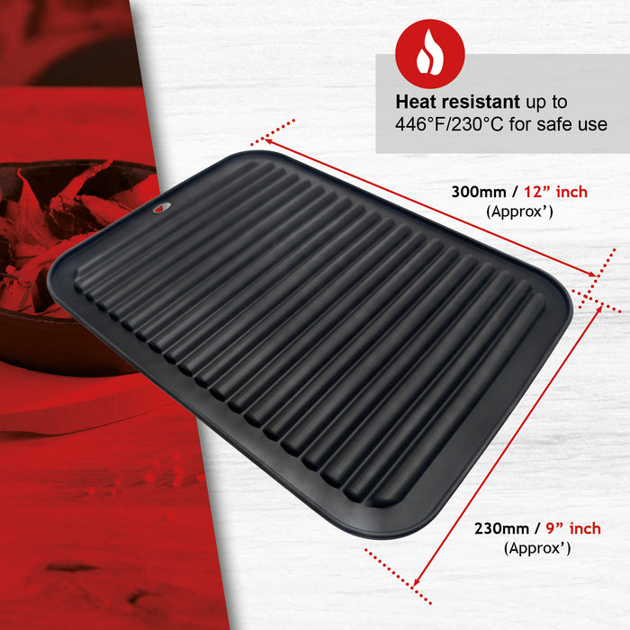 Hot Pan Dish Mat Silicone Trivet Large Serving Oven Heat Proof Kitchen Protector x 2