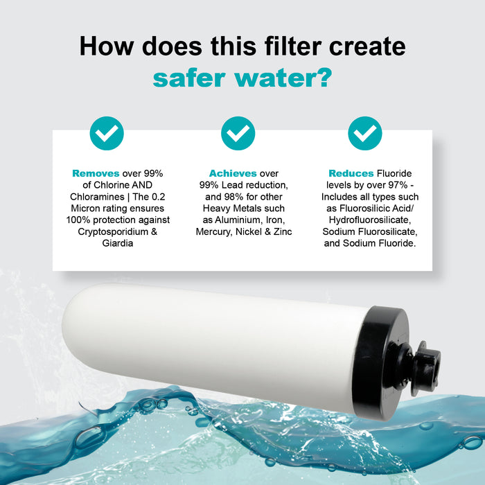 Ceramic Gravity Water Filter Candle 7in fits British Berkefeld BERKEY (2 Pack)