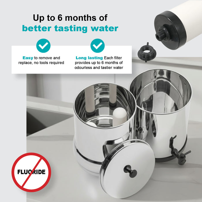 Ceramic Gravity Water Filter Candle 7in fits British Berkefeld BERKEY (2 Pack)