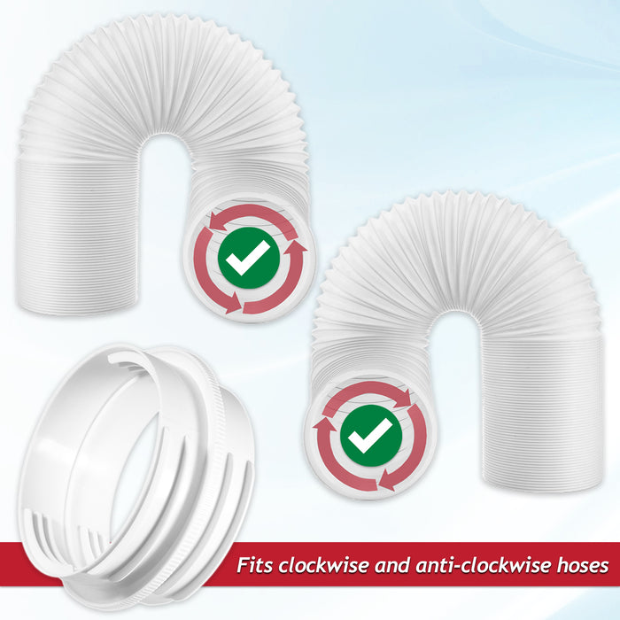 Vent Outlet Hose Connector Coupler Threaded Air Con Cooker Hood Hydroponics Duct Pipe Extension Ring (5" / 5.9")