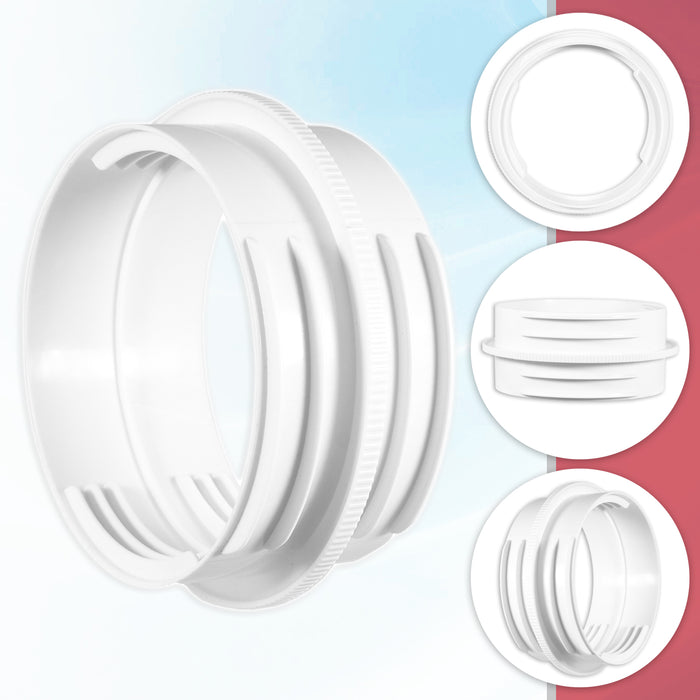 Vent Outlet Hose Connector Coupler Threaded Air Con Cooker Hood Hydroponics Duct Pipe Extension Ring (5" / 5.9")