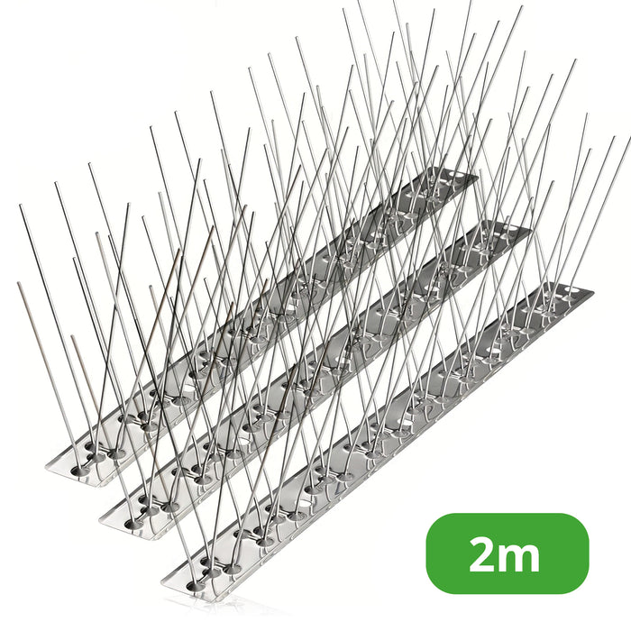 Bird Fence Spikes Pigeon Squirrel Cat Rodent Stainless Steel Metal 2m
