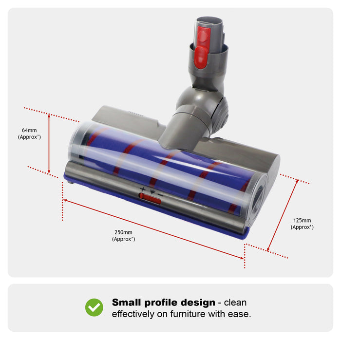 Dual Roller Floor Brush Head for DYSON V7 V8 V10 V11 V15 Carpet Hard Floors