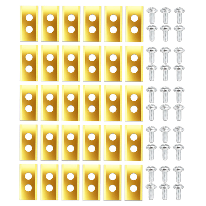 Blades for LandXcape LX757 LX772 LX790 LX796 LX799 Robot Lawnmower Titanium Coated (Pack of 30 + Screws + Case)