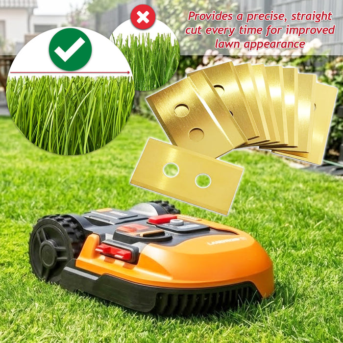 Blades for Worx Landroid Robot Lawnmower Titanium Coated WA0176 (Pack of 30 + Screws + Case)