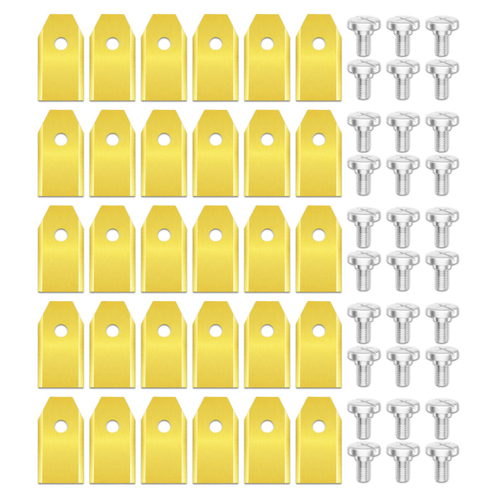 Blades for Gardena Smart Sileno City Life R38Li R40Li R50Li R70Li R80Li Robot Lawnmower Titanium Coated 535138802 (Pack of 30 + Screws + Case)