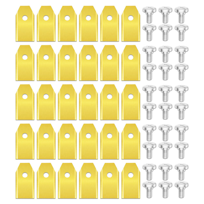 Blades for Segway Navimow H500E H800E H1500E H3000E Robot Lawnmower Titanium Coated HA002E (Pack of 30 + Screws + Case)