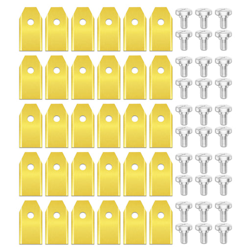 Blades for Yard Force Amiro Compact Classic Robot Lawnmower Titanium Coated 577864603 (Pack of 30 + Screws + Case)