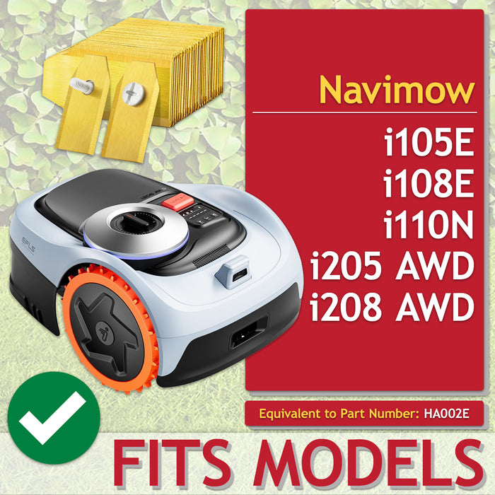 Blades for Segway Navimow  i105E i108E i110N i205 i208 AWD Robot Lawnmower Titanium Coated HA002E (Pack of 30 + Screws + Case)