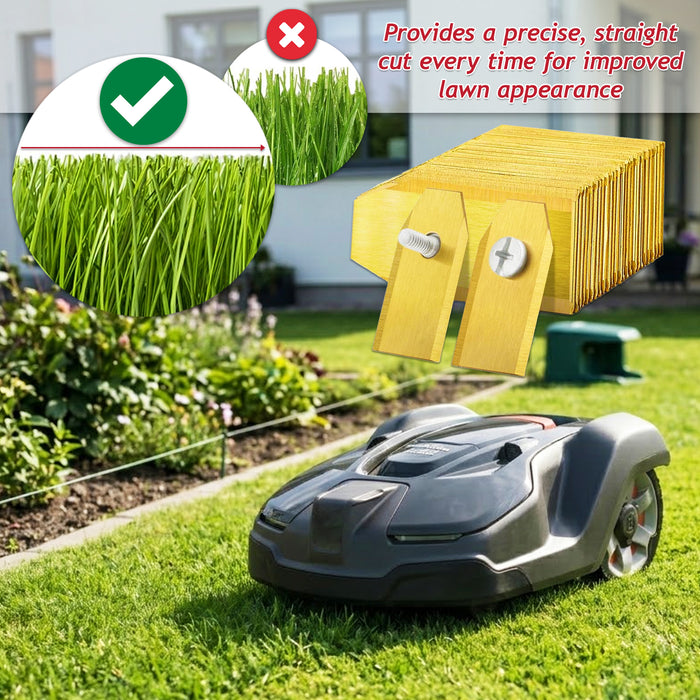 Blades for Segway Navimow H500E H800E H1500E H3000E Robot Lawnmower Titanium Coated HA002E (Pack of 30 + Screws + Case)