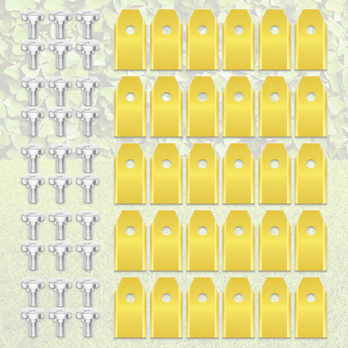 Blades for Gardena Smart Sileno City Life R38Li R40Li R50Li R70Li R80Li Robot Lawnmower Titanium Coated 535138802 (Pack of 30 + Screws + Case)