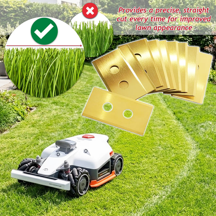 Blades for Mammotion Luba AWD Yuka Mini Robot Lawnmower Titanium Coated MTL23BLD0001 (Pack of 24 + Screws + Case)