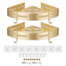 Luxury Shower Corner Shelf Storage Rack Bathroom Kitchen Bedroom Caddy Organiser (Brushed Gold, Pack of 2)