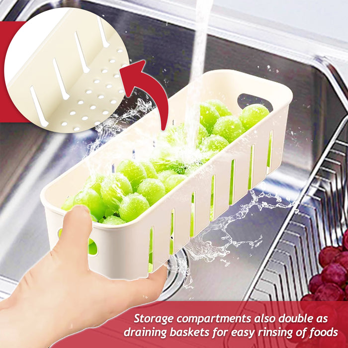 Food Storage Containers with Securing Clips Lid and 2 Removable Divider Compartments (Small, Pack of 2)