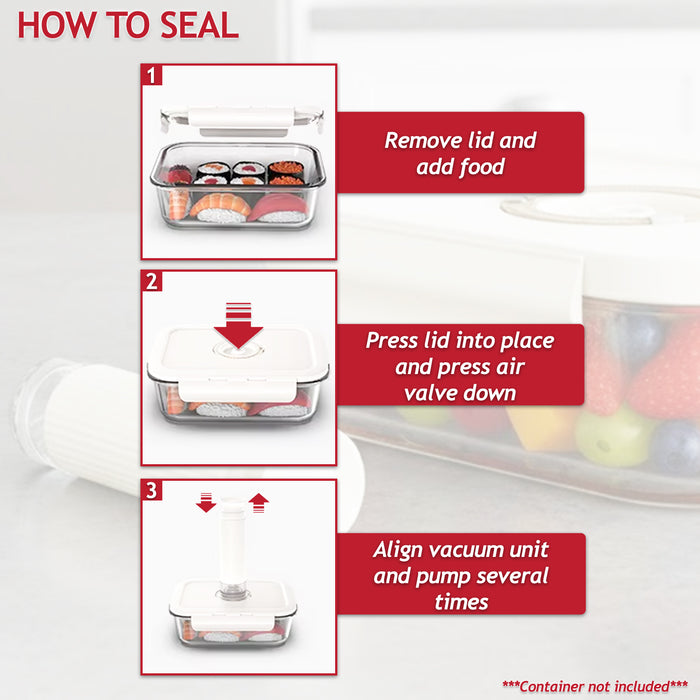 Vacuum Sealing Pump for Food Container Manual Hand Storage Containers Air Sealer Unit