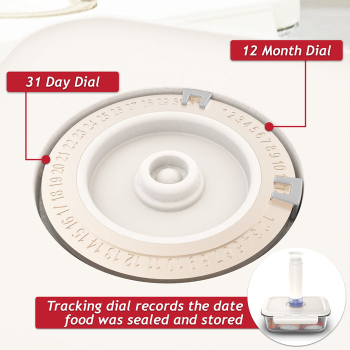 Vacuum Food Storage Glass Container with Securing Clips Lid + Manual Sealing Pump (Medium, 1040ml)