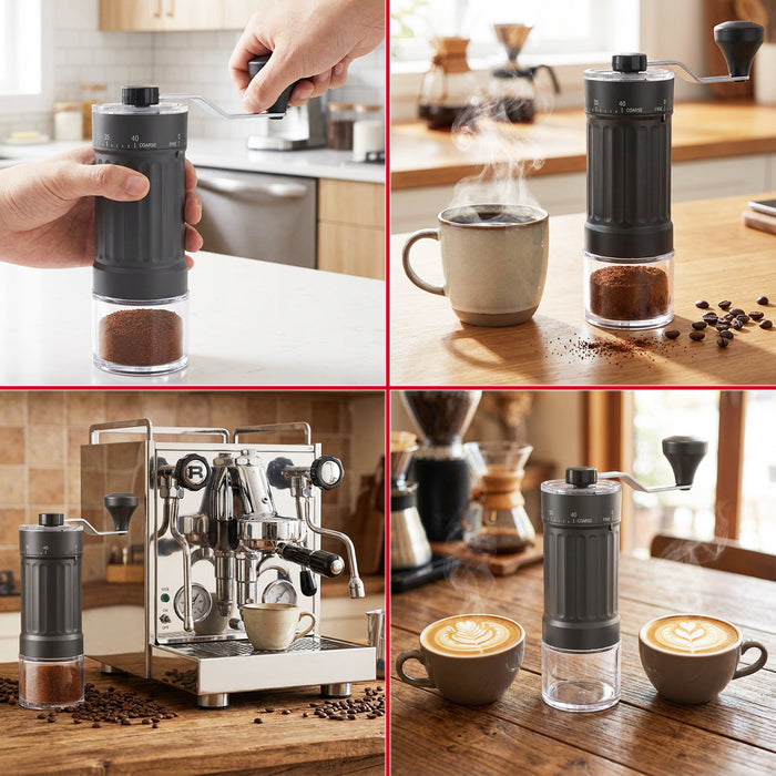 Manual Coffee Grinder Adjustable Ceramic Burr Kit for Aeropress, Espresso, Pour Over, French Press, Moka (30g Capacity)