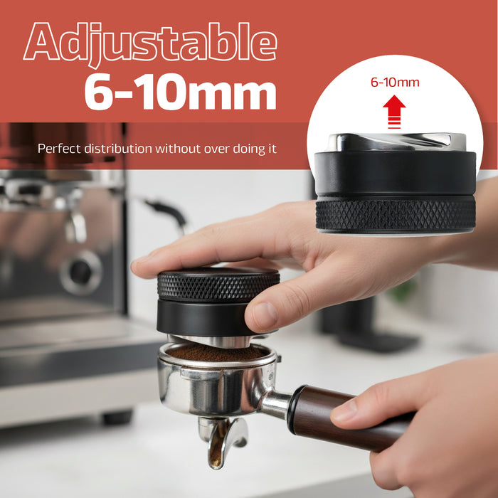 Coffee Distributor 51mm Espresso Coffee Adjustable 6-10mm Leveler Distribution