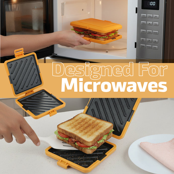 Microwave Toastie Maker Sandwich Grill Microwaveable Grilled Non-stick Silicone Compact Design Quick and Easy Dishwasher safe