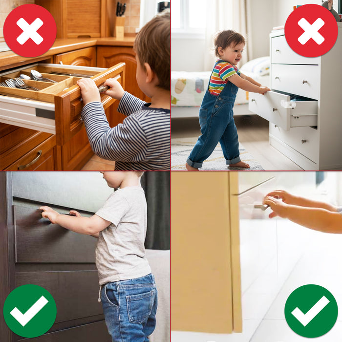 Magnetic Child Safety Lock Kit Cupboard Drawer Cabinet Furniture Safe Baby Proofing Set (10 x Locks + 2 x Keys)
