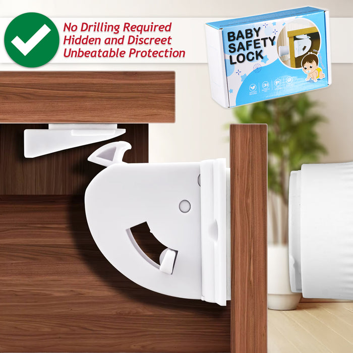 Magnetic Child Safety Lock Kit Cupboard Drawer Cabinet Furniture Safe Baby Proofing Set (10 x Locks + 2 x Keys)