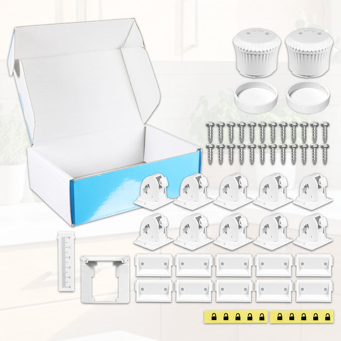 Magnetic Child Safety Lock Kit Cupboard Drawer Cabinet Furniture Safe Baby Proofing Set (10 x Locks + 2 x Keys)