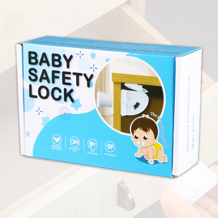 Magnetic Child Safety Lock Kit Cupboard Drawer Cabinet Furniture Safe Baby Proofing Set (10 x Locks + 2 x Keys)