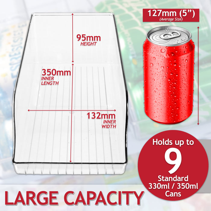 Can Dispenser Fridge Container Clear Pantry Tin Food Drink Supply Shelf Storage Organiser Drawers (Pack of 4)