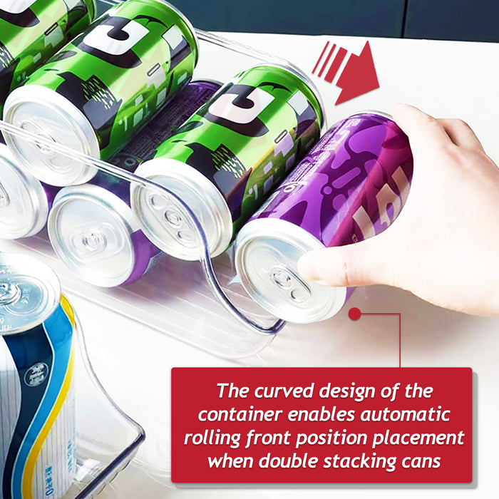 Can Dispenser Fridge Container Clear Pantry Tin Food Drink Supply Shelf Storage Organiser Drawers (Pack of 4)