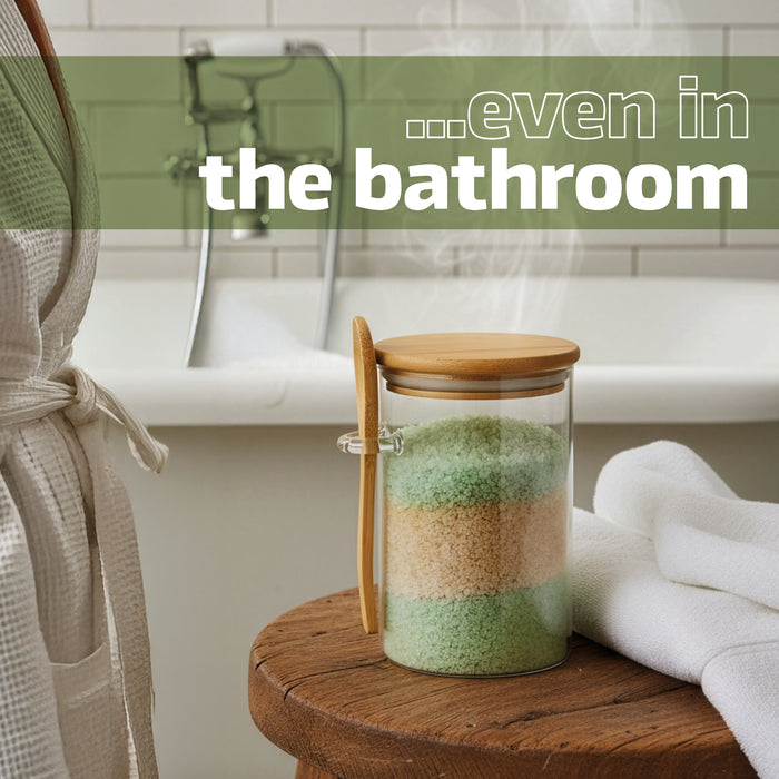 Glass Jar Airtight with Lid Spoon Overnight Oats Food Container 530ml (4 PacK)