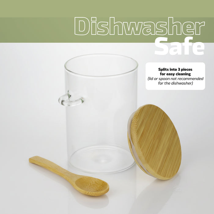 Glass Jar Airtight with Lid Spoon Overnight Oats Food Container 530ml (4 PacK)