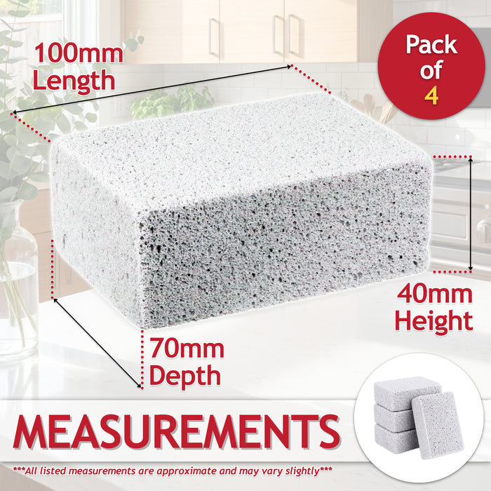 BBQ Grill Cleaning Brick Oven Barbecue Rack Cleaner Pumice Stone Scrubbing Blocks (Pack of 4)