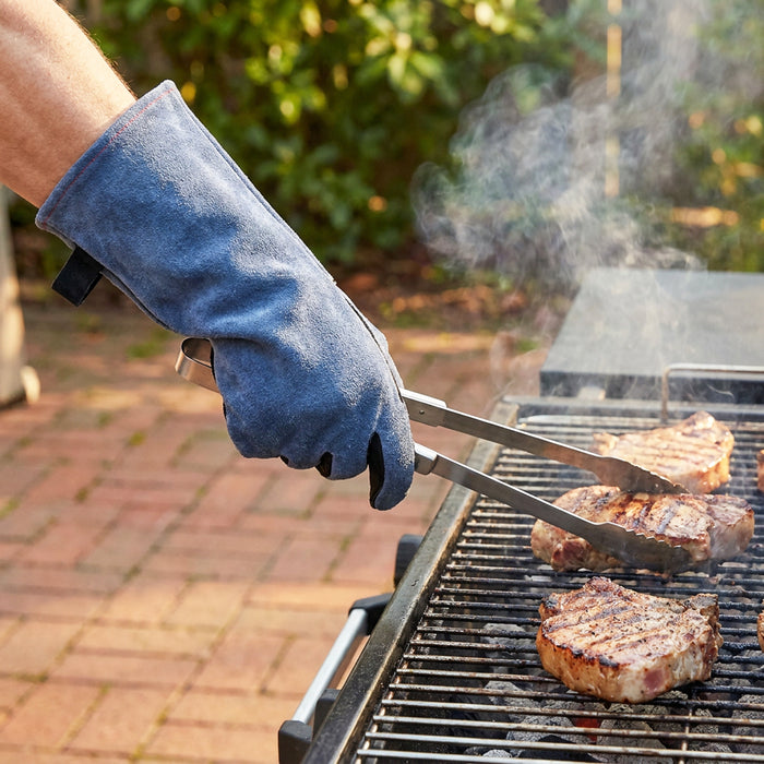 Welding Gloves BBQ Grill Oven 500°C / 932°F Extreme Heat Resistant Leather Gauntlets (Size 10, XL, 16" Extra Long)