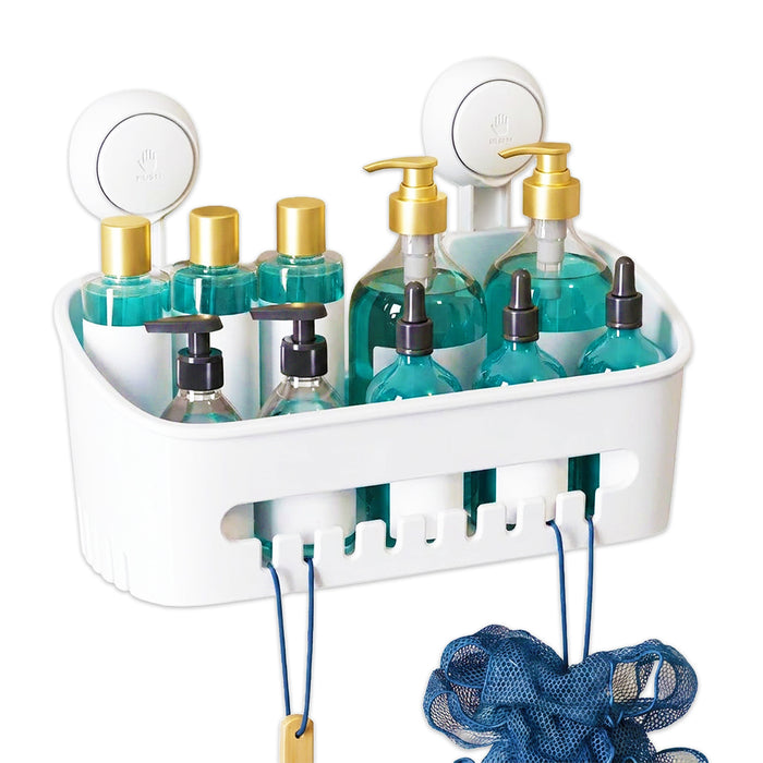 Shower Caddy Shelf Large Capacity Mounted Bathroom Kitchen Hanging Basket Organiser with Drill-Free Vacuum Suction Cups