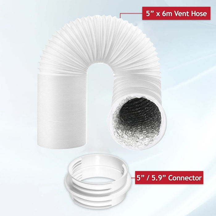 Vent Hose for Daewoo Air Con 6m 5" 5.9" Duct Pipe Extension Threaded Connector