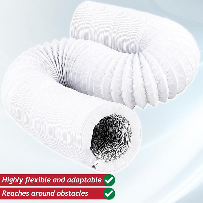 Vent Hose Air Con Conditioner 5" 6m PVC Aluminium AC Duct Pipe Connector Kit