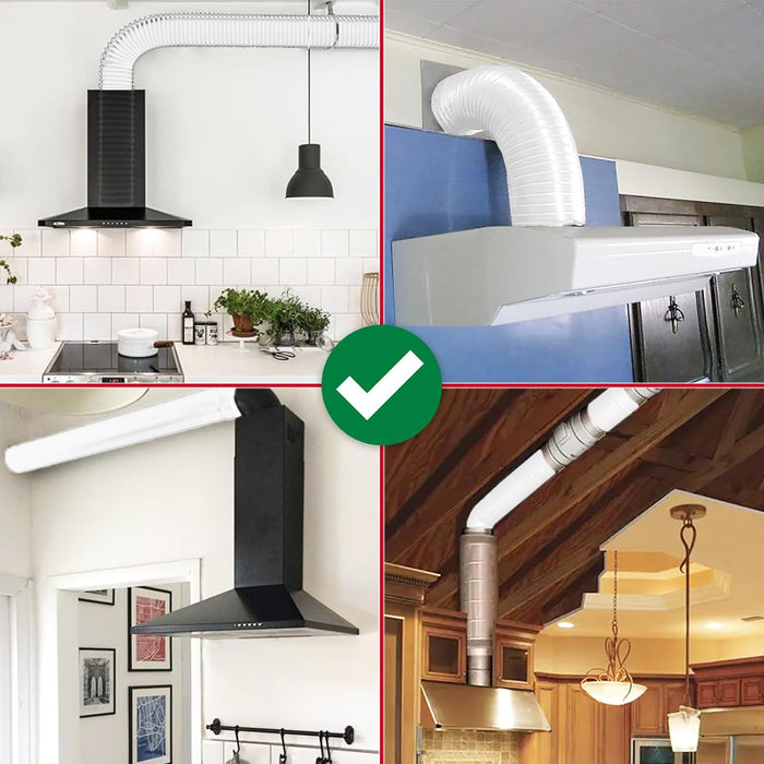 Cooker Hood Vent Hose 6" 6m Universal Aluminium Foil Insulated Extractor Pipe + Clips