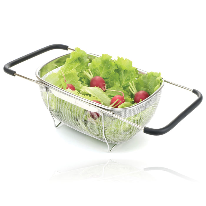 Strainer Sieve Extendable Drain Basket Wire Mesh Over Sink Colander 190x255mm