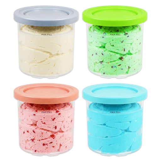 Ice Cream Containers with Lids for Ninja Creami NC300 NC301 NC299AMZ CN301CO CN305A Machines (Pack of 4, 450ml)