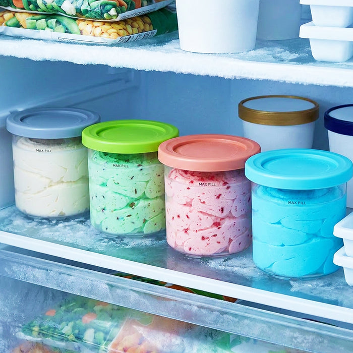 Ice Cream Containers with Lids for Ninja Creami NC300 NC301 NC299AMZ CN301CO CN305A Machines (Pack of 4, 450ml)