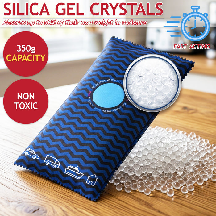 Reusable Dehumidifier Car Home Moisture Absorber Silica Gel Desiccant Bag with Non-Slip Mat (350g)