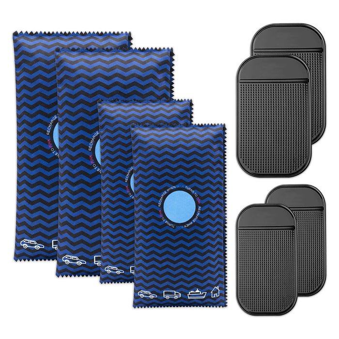 Reusable Dehumidifier Car Home Moisture Absorber Silica Gel Desiccant Bags with Non-Slip Mats (2 x 350g + 2 x 1KG)