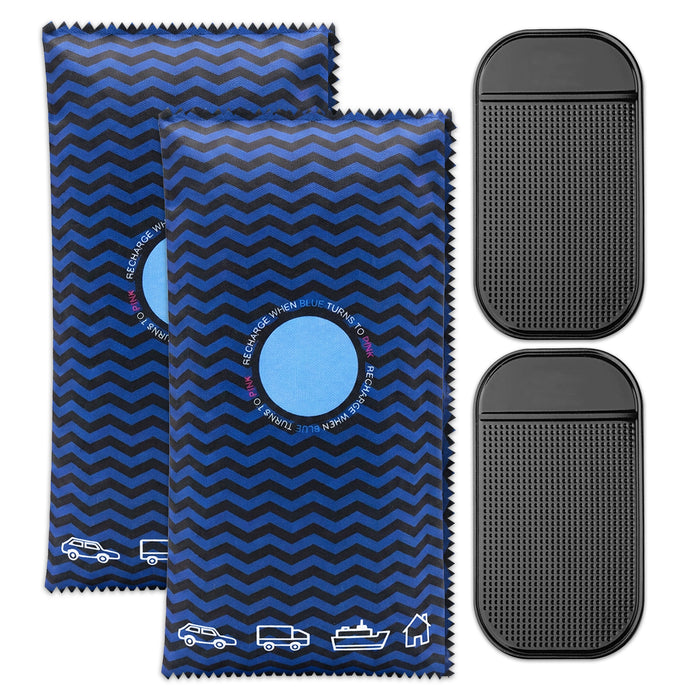 Reusable Dehumidifier Car Home Moisture Absorber Silica Gel Desiccant Bags with Non-Slip Mats (350g, Pack of 2)