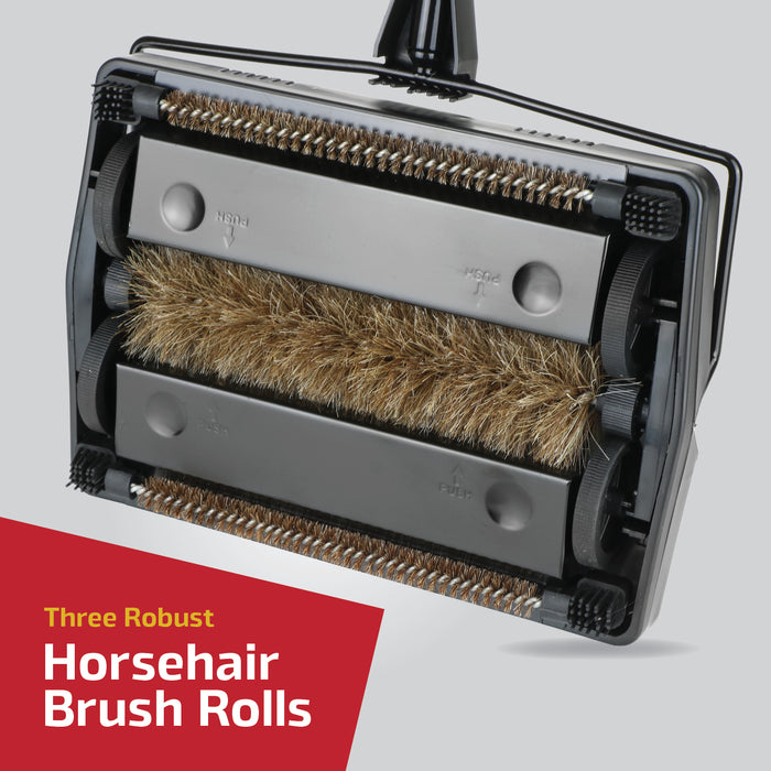 Manual Carpet Sweeper Push Cleaner with Detachable Cleaning Comb