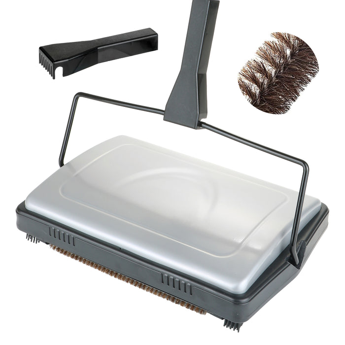 Manual Carpet Sweeper Push Cleaner with Detachable Cleaning Comb