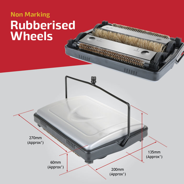 Manual Carpet Sweeper Push Cleaner with Detachable Cleaning Comb